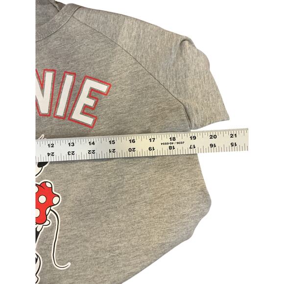 Disney Minnie Mouse Lace-Up Shoulder Sweatshirt Gray Graphic Youth Girls 11/13 - Picture 5 of 9